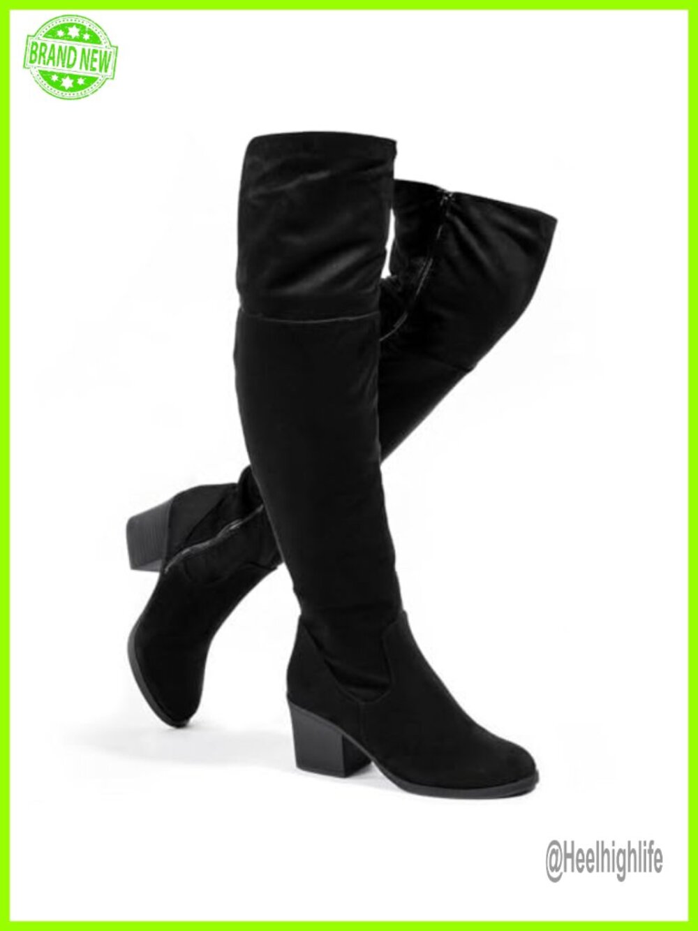 Women's Thigh High Boots Stacked Block Heel Over the Knee